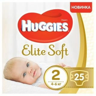 Подгузники Хаггис Huggies Elite Soft 2 (4-7кг) Подгузники 2 (4-7кг) 25 шт.