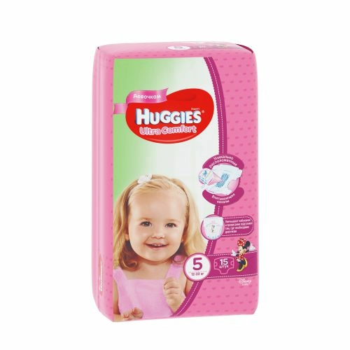 Подгузники Хаггис Huggies Ultra Comfort 5 Girl (12-22кг) Подгузники 15 шт.