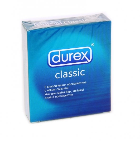 Презервативы Дюрекс Durex Classic Презервативы с силиконовой смазкой 3 шт.