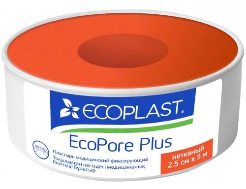 EP Пластырь мед фикс нетканый EcoPore plus 2,5см х 5м Лейкопластырь на шелковой основе 1 шт.