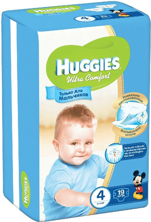 Подгузники Хаггис Huggies Ultra Comfort 4 Вoy (8-14кг) Подгузники 19 шт.