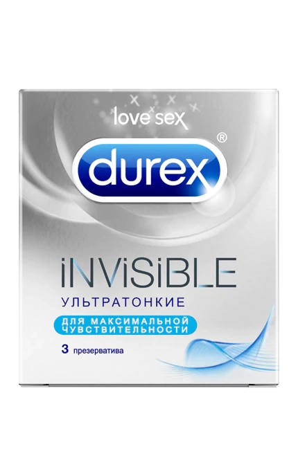 Презервативы Дюрекс Durex Invisible Презервативы с силиконовой смазкой 3 шт.