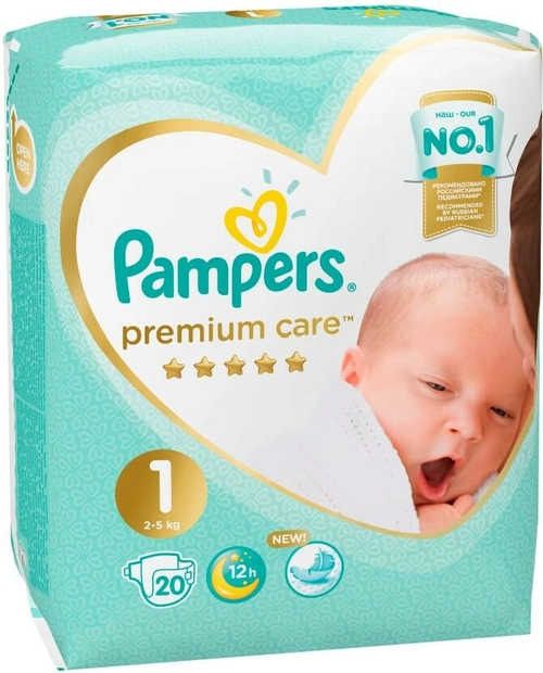 Подгузники Памперс Pampers 1 Premium Care (2-5 кг) Подгузники 20 шт.