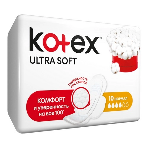 Прокладки Котекс Kotex Ultra Soft Normal Прокладки Normal 10 10 шт.